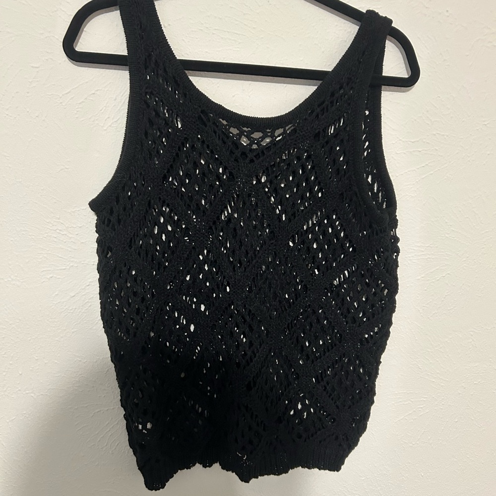 Black crochet shirt